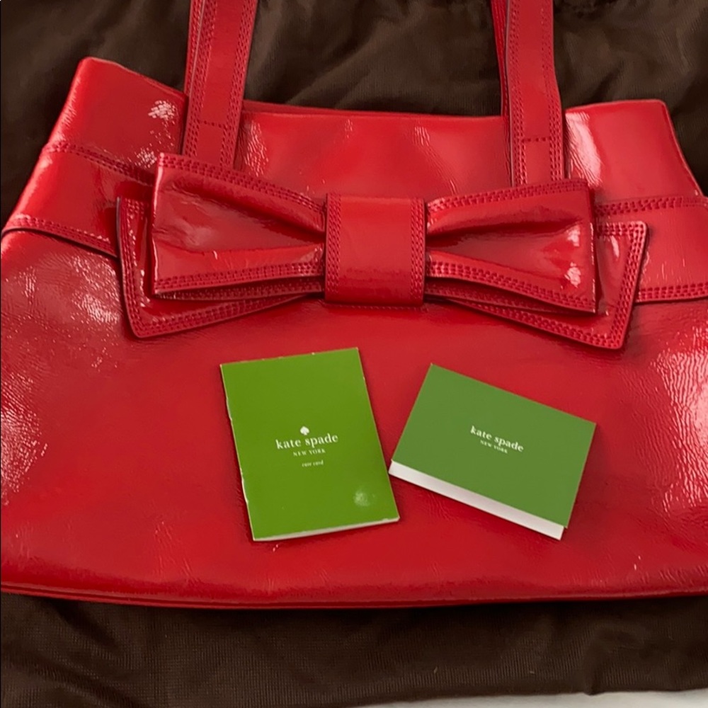 kate spade Red Patent Leather Tote with Bow